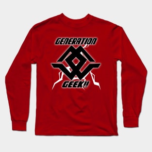 Generation Geek Blackout Dub-G with text & bolt! Long Sleeve T-Shirt